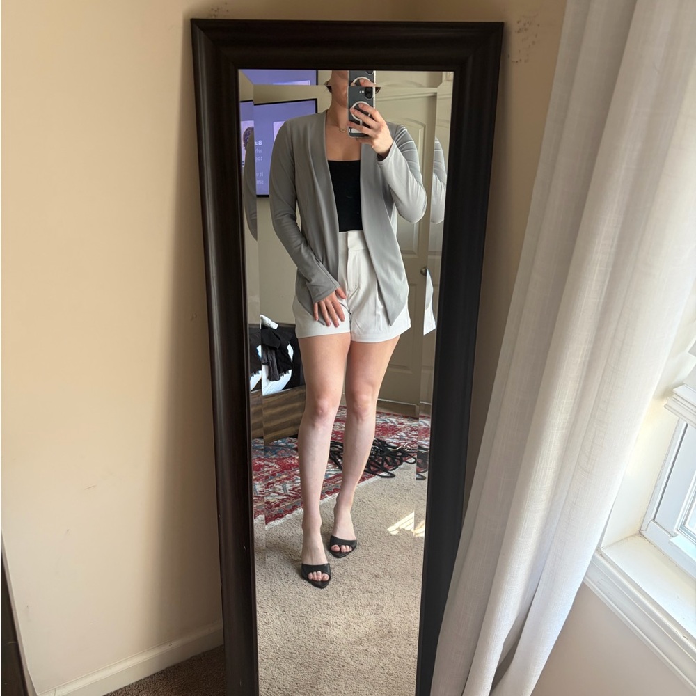 BCBGeneration Light Gray Open-Front Cardigan